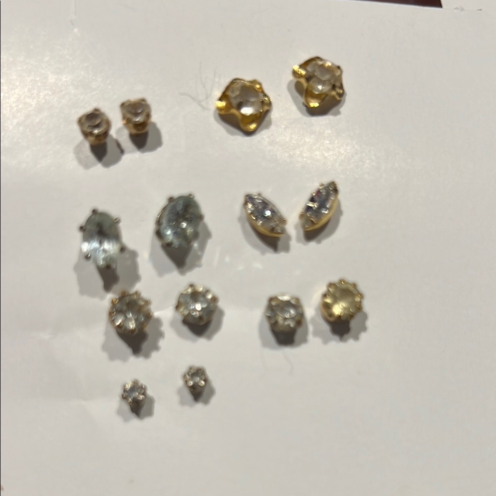 Elegant Gold and Crystal Stud Earrings Set